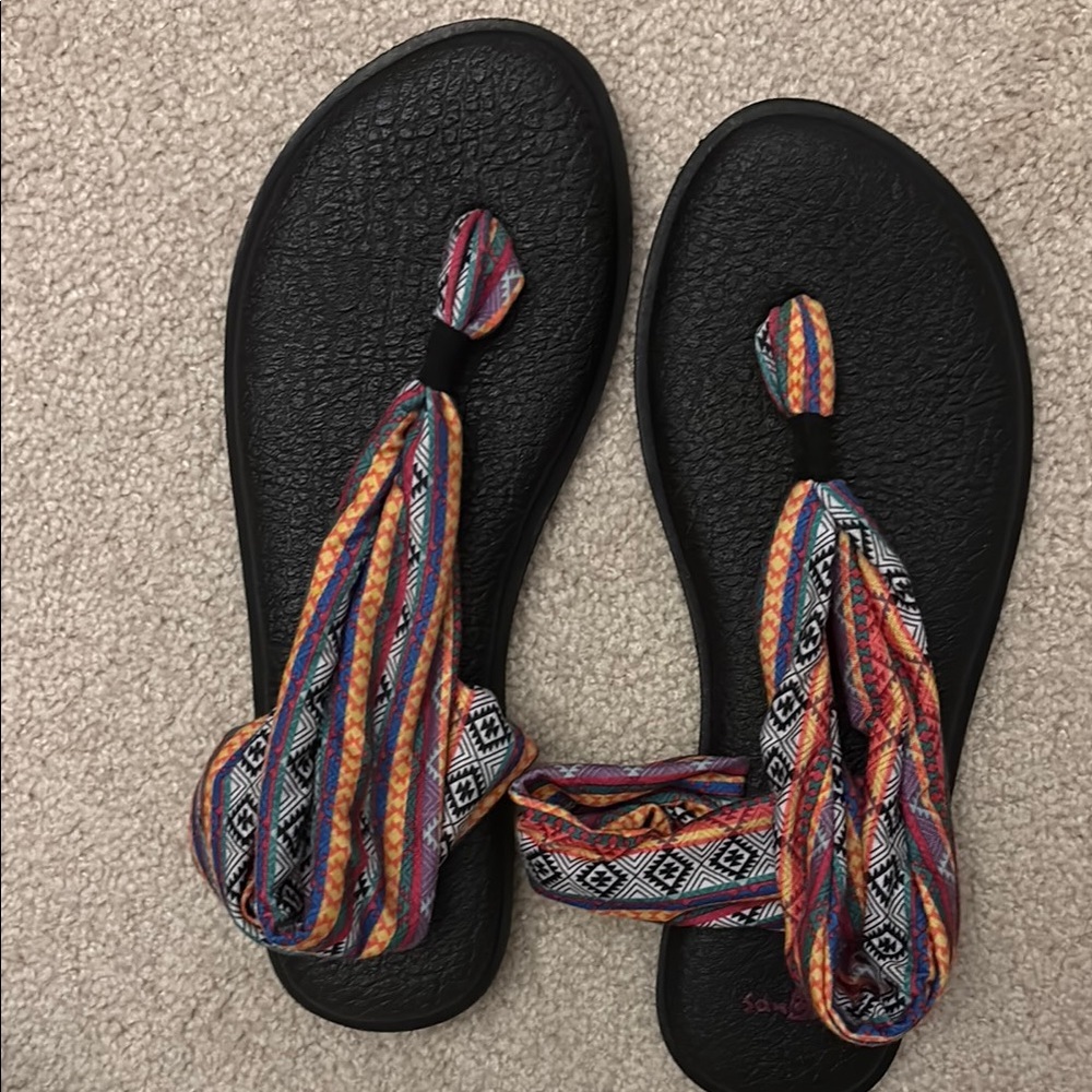 Colorful Sandals with Black Sole